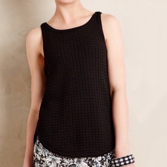 Anthropologie Moth Curved Hem Textured Knit Tank - Picture 1 of 6